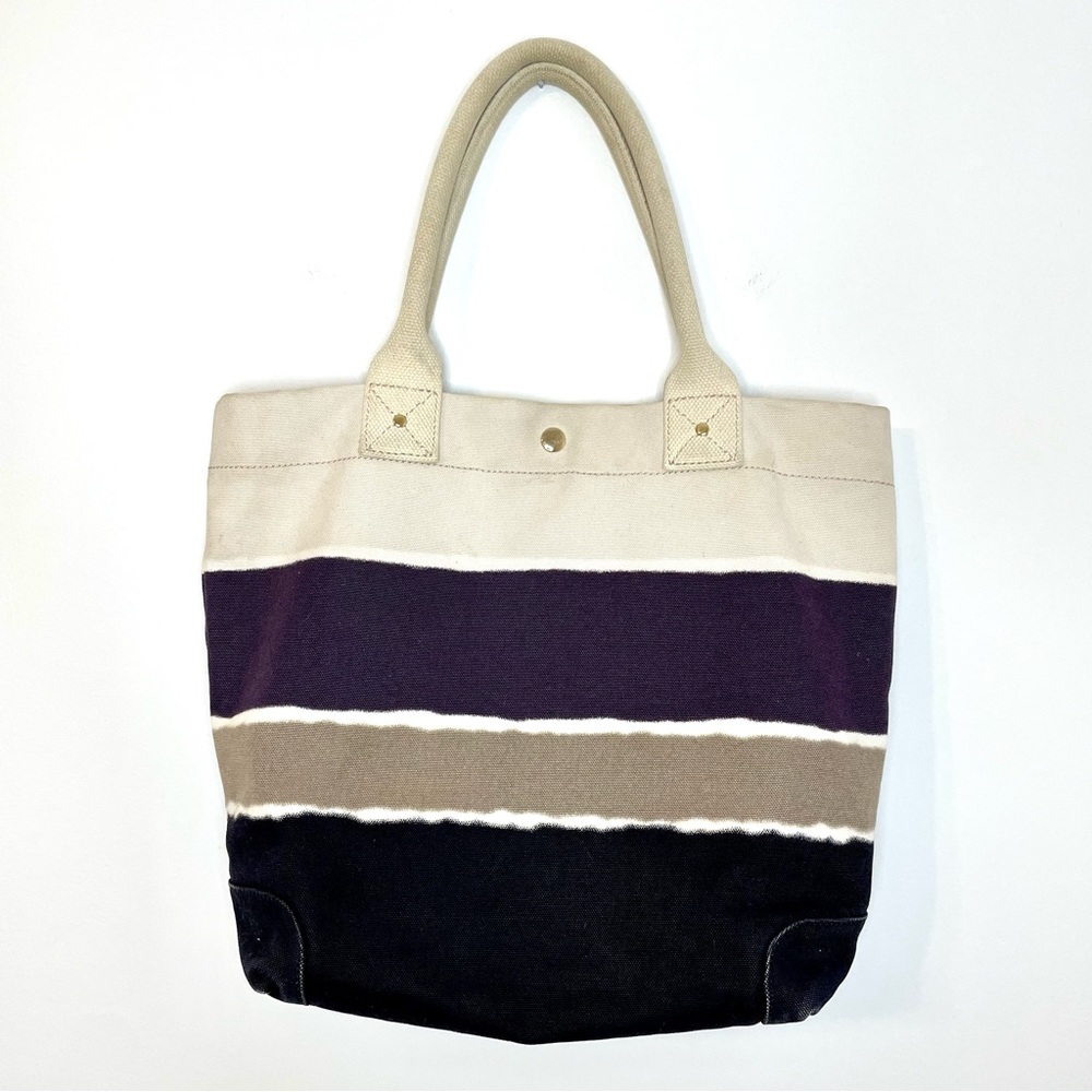 J. Crew Tote Bag Tie Dye Stripes Canvas Beach Bohemian